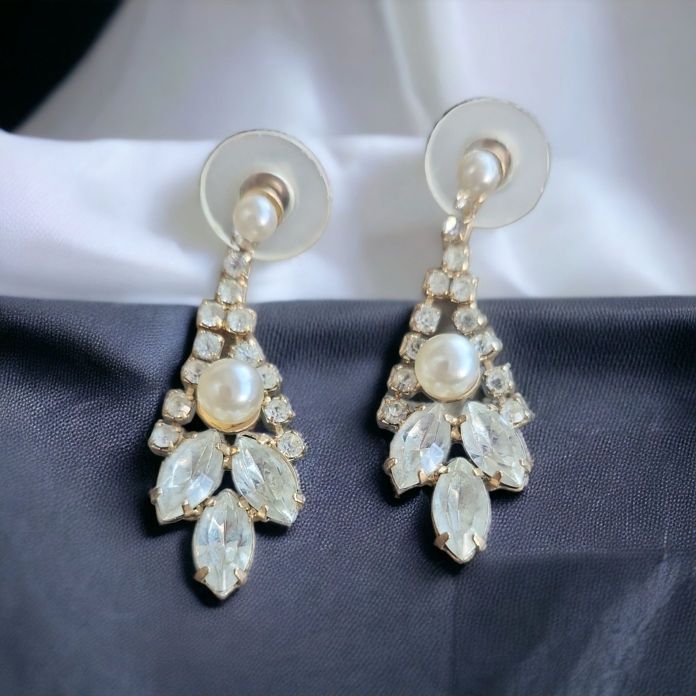 Retro rhinestone  earrings - Picture 3 of 7